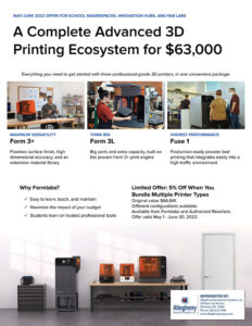 Allegheny Educational Systems Formlabs Form 3+, Form 3L and Fuse 1 Promo