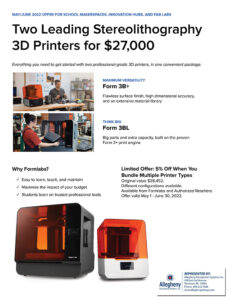 Allegheny Educational Systems Formlabs Form 3B+ and Form BL Promo