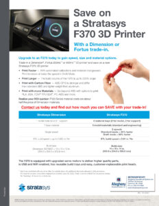 Allegheny Educational Systems Stratasys Q2 f370 Trade-In Promo