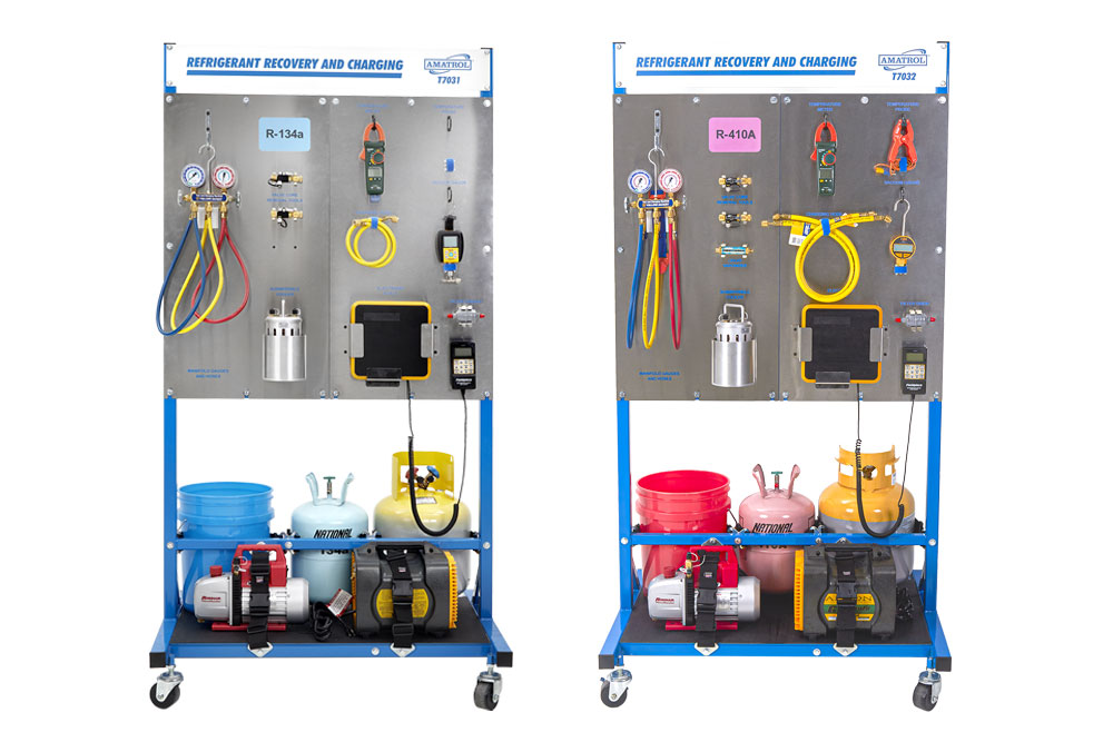 Allegheny Educational Systems Amatrol HVACR Fundamentals - T7031 and T7032 Refrigerant Recovery and Charging Learning Systems for R-134a and R-410a