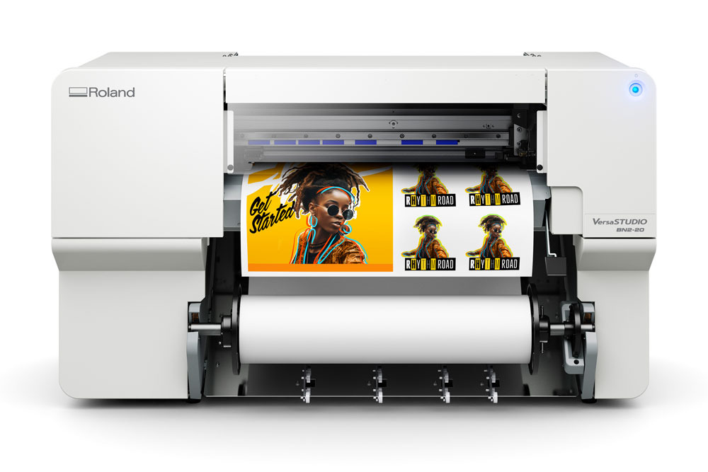 Allegheny educational Systems Roland DGA BN2 Series printer/cutter on white background.